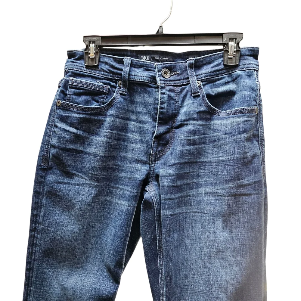 BKE Jake Straight Dark Blue Denim Jeans Size 29 X 34 - Picture 3 of 6